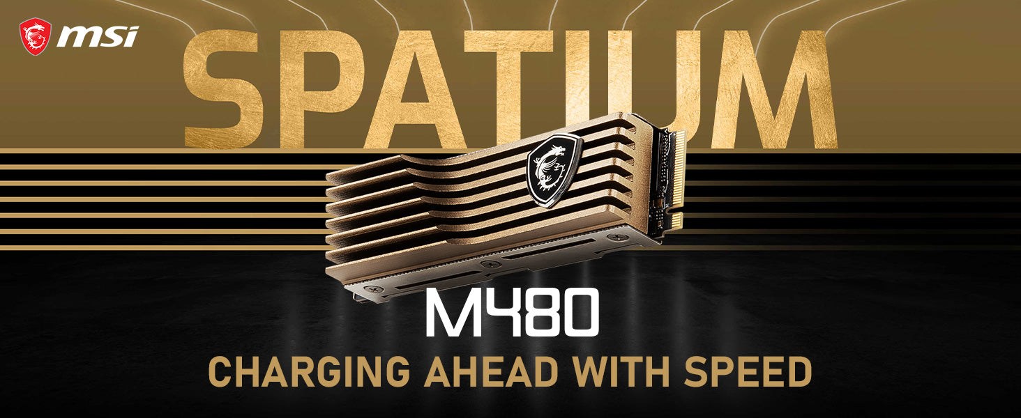 MSI 1 TB SPATIUM M480 PCIe 4.0 NVMe M.2 SSD with Heat Sink MSI 1 TB SPATIUM M480 PCIe 4.0 NVMe M.2 SSD with Heat Sink